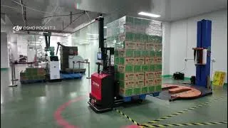 Thumbnail: Reeman mini 2.0 autonomous forklift working with wrapping machine