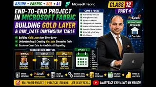 Thumbnail: From Silver to Gold in Microsoft Fabric | Build a Gold Layer & dim_date Table | Class 12 Part 4
