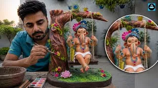 Thumbnail: 🌺 Ganpati murti colouring process (part-2) #ganeshchaturthispecial 