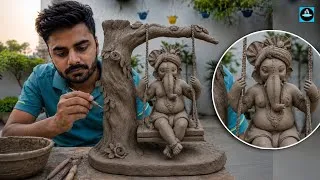 Thumbnail: 🪷झुला झूलते हुए गणपति की मूर्ति बनाना सीखें /Ganpati idol making 2026 #ganeshchaturthispecial 