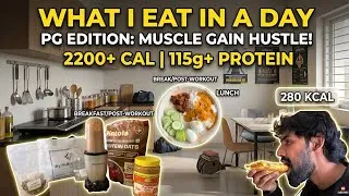Thumbnail: What I Eat in a Day for Muscle Gain 💪 | Budget Hostel Diet (High Protein)