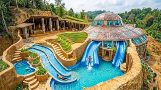 Thumbnail: 180 Days Building a UFO Dome Villa with Multi-Level Slides on a Dangerous Cliff Using Primitive Tool