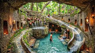 Thumbnail: 210 Days Building Desert Palace with Carved Stone Furniture & Hidden Oasis Pool Using Primitive Tool