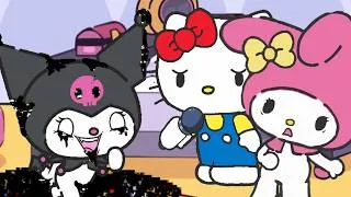 Thumbnail: Retcon but Sanrio Characters sing It (FNF Glitch Kuromi VS Kitty & Melody) [UTAU Cover]