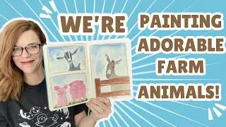 Thumbnail: Pigs, Donkey, and Goat in Watercolor