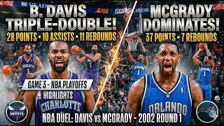 Thumbnail: NBA Duel: Baron Davis (Triple Double) vs Tracy McGrady (37pts) - 2002 Playoffs Round 1 Game 3