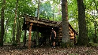 Thumbnail: Solo bushcraft camping in the forest. The road to my old log cabin