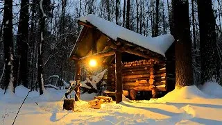 Thumbnail: Survival in an old log cabin during a snowstorm, extreme cold -4℉ (-20℃)