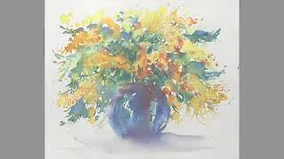 Thumbnail: Watercolor Beginners Step by Step 'Yellow Flowers'