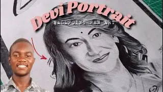 Thumbnail: Devi Sankaree Govender: Realistic Ballpoint Pen Portrait Timelapse