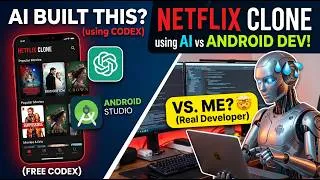 Thumbnail: I Built a Netflix Clone Using Codex in Android Studio (FREE) 🤯 | AI vs Android Developer