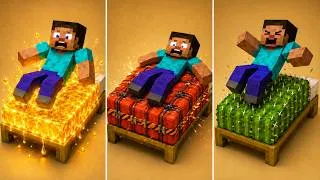 Thumbnail: Ultimate Minecraft Physics Showcase 🔥 Steve and Weird Bed  Realistic Simulation in 4K