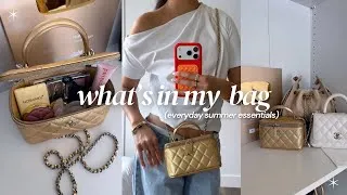 Thumbnail: what's in my everyday summer bag 💛✨ daily bag essentials (ft. chanel long vanity with chain)
