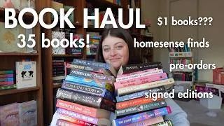 Thumbnail: HUGE book haul 📚🛍️ 35 new books from book outlet, preorders & homesense!