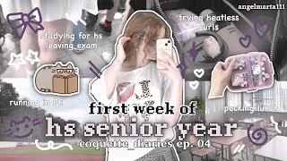 Thumbnail: FIRST WEEK OF HS SENIOR YEAR 🎀🩰 studying, organizing, packing lunch, trying heatless curls | ep. 04