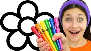 Thumbnail: Angel is Painting Rainbow Flower | Best Learning Video for Toddlers Learn Colors