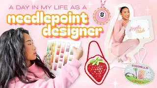 Thumbnail: a day in my life as a needlepoint designer | life updates (i'm engaged!),  needlepoint designing