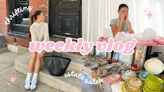 Thumbnail: lots of thrifting, estate sales, & bargain shopping | weekly vlog