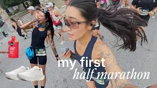 Thumbnail: I ran my first half marathon as a beginner runner...(training, tips, and race day vlog)