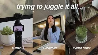 Thumbnail: work-life diaries 👩‍💻 productive week, matcha restock, corproate job, starting a new project?