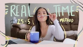 Thumbnail: REAL TIME summer study with me (no music): 2 hour pomodoro session with breaks (background noise)