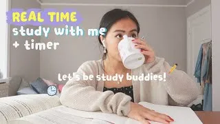 Thumbnail: REAL TIME study with me (no music): 2 hour pomodoro session with breaks (background noise)