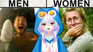 Thumbnail: "WE DON'T NEED MEN" | VTuber Reacts to Men vs Women Survival Competition for the First Time