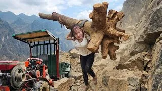 Thumbnail: Agricultural vehicle; loading timber onto the vehicle single-handedly.