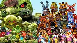 Thumbnail: ALL LIN GANG MELON FAMILY VS DEMENTED FNAF CHARACTERS (Garry's Mod)
