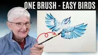 Thumbnail: Paint a Bluebird in Flight with ONE Dagger Brush | Watercolour Tutorial