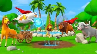 Thumbnail: Super Cow 🐮💪 Builds an Eco Farm Oasis! 🌿🌾 Funny Farm Diorama