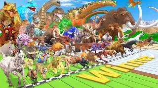Thumbnail: Ultimate Race 60 Animals Vs Dinosaurs Speed Challenge Which is the Fastest? Animal Revolt Battle