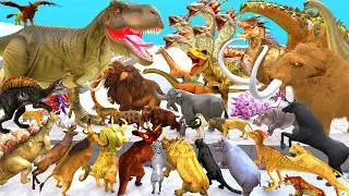Thumbnail: Mammoth Elephant vs T-Rex Dinosaurs Versus Wild Animals Epic Battle Animal Revolt Battle Simulator
