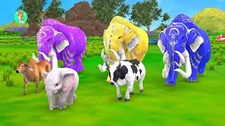 Thumbnail: 5 Giant Mammoth Elephant Cow Vs Giant Wolfs Vs 5 Giant Lion Tiger Cub Saved By Woolly Mammoth