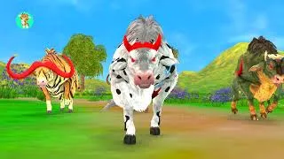 Thumbnail: 5 Giant Mammoth Elephant Cow Vs Giant Indian Bison Vs 5 Giant Lion Tiger Cub Saved By Woolly Mammoth