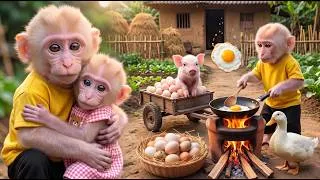 Thumbnail: Baby Monkey Annie Amazing Farm Day! Harvesting Fresh Food & Cooking a Delicious Meal!