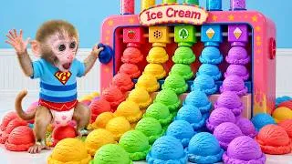 Thumbnail: Monkey Baby Bon Bon and the puppy are enjoying a colorful ice cream together.