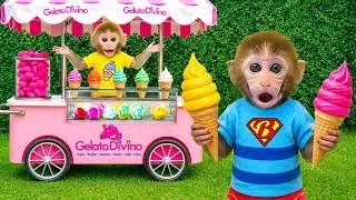 Thumbnail: Monkey Baby Bon Bon and ducklings explore a wobbly colorful ice cream truck