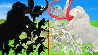 Thumbnail: 20 Zombie Black Mammoths vs 20 White Woolly Mammoths Ultimate Epic | Animal Revolt Battle Simulator