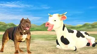 Thumbnail: Pitbull, Lion & Cow Cartoon | Family-Friendly Animal Animation