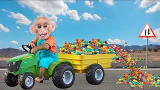 Thumbnail: Smart Obi monkey harvests a candy truck in the barn with the duckling | ANIMALS LIFE