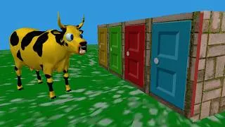 Thumbnail: Cows Guess The Right Door Escape Room challenge 3D Animals Battle Game
