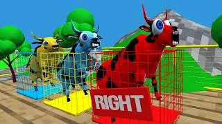 Thumbnail: Cows Guess The Right Door Escape Room challenge Animals Battle Game 3D Cow