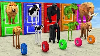 Thumbnail: Long Slide Game with Colourful Duck Cow Tiger Gorilla Dog Elephant 3d Animal Game Funny 3d Animals