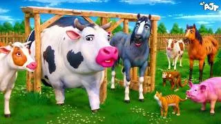 Thumbnail: Big Cow Gets Trapped in Tiny Gate – Farm Rescue Fun! Funny Animals