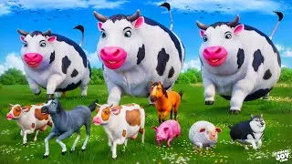 Thumbnail: Magical Giant Cow Adventure on the Farm | Funny Farm Animals in a Wild Magic Challenge