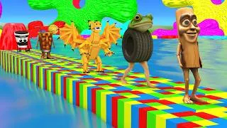 Thumbnail: Long Slide Game With Cow Elephant Gorilla Hippopotamus Tiger 3d Animal Game Funny 3d Animals