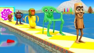 Thumbnail: Long Slide Game with Cow Elephant Gorilla Hippopotamus Tiger 3d Animal Game Funny 3d Animals