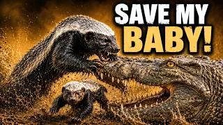 Thumbnail: No Way Out | A Honey Badger Mother vs a Giant Crocodile