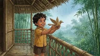 Thumbnail: Rainy Bamboo House Ambience 🌧️ | Family Life in a Monsoon Forest | Ghibli-Inspired Rain ASMR
